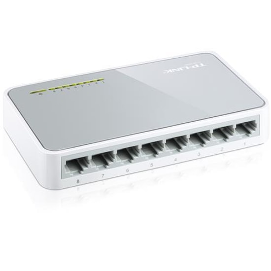 TP-Link TL-SF1008D 8 Port 10/100MBs Switch - Otomatik MDI/MDIX, Tak ve Çalıştır, Plastik Kasa, Enerji Tasarrufu