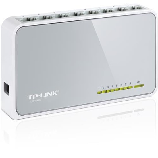 TP-Link TL-SF1008D 8 Port 10/100MBs Switch - Otomatik MDI/MDIX, Tak ve Çalıştır, Plastik Kasa, Enerji Tasarrufu