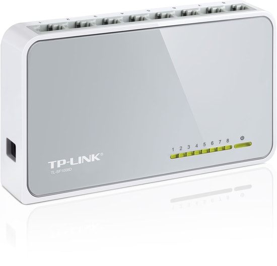 TP-Link TL-SF1008D 8 Port 10/100MBs Switch - Otomatik MDI/MDIX, Tak ve Çalıştır, Plastik Kasa, Enerji Tasarrufu