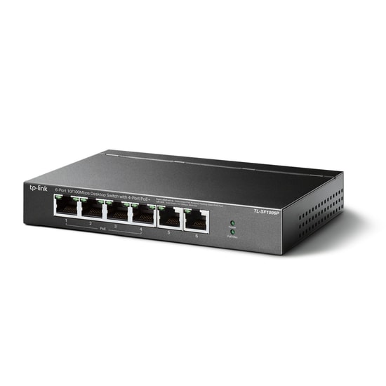 TP-Link TL-SF1006P 6 Port PoE Switch - 4 10/100Mbps PoE+ Port, 67W PoE, 250m Mesafe, Metal Kasa, Tak Çalıştır Anahtar