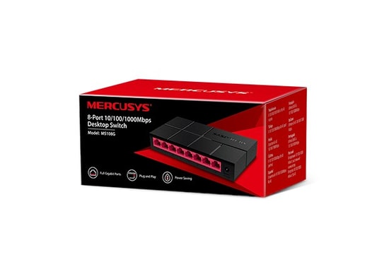 TP-Link Mercusys MS108G 8 Port Gigabit Switch - Plastik Kasa, Yönetilemez, Tak Çalıştır, Hızlı Ethernet Ağı