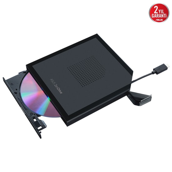 ASUS ZenDrive V1M Siyah USB-C 8X Harici DVD Yazıcı (SDRW-08V1M-U) - Type-C Bağlantı, M-Disc Destekli, Windows/Mac Uyumlu