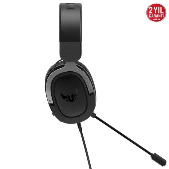 Asus TUF Gaming H3 7.1 Gun Metal Mikrofonlu Oyuncu Kulaklığı - 50mm Sürücü, 7.1 Surround, 3.5mm Kablolu, 32ohm