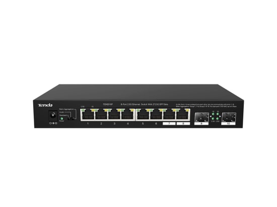 Tenda TEM2010F 8 Port 2.5G 2 Port SFP Ethernet Switch - Metal Kasa, 2.5 Gbps Ethernet, 50 Gbps Kapasite, Yönetilebilir