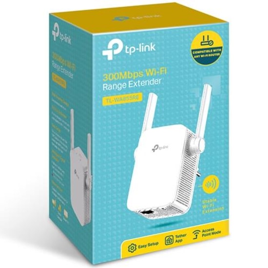 TP-Link TL-WA855RE 300Mbps Wi-Fi Menzil Genişletici - 2 Antenli, WPS Destekli, Kolay Kurulum, Sinyal Güçlendirici