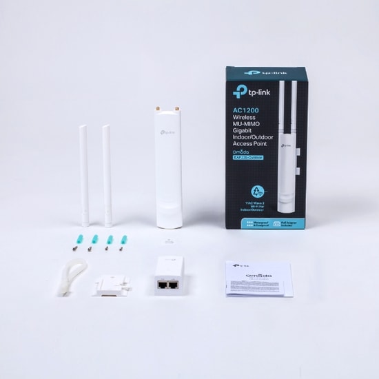 Tp-Link Omada EAP225 Outdoor AC1200 Dış Mekan Access Point - 1200Mps, WiFi 5, Gigabit LAN, 2 Anten MU-MIMO, PoE Desteği