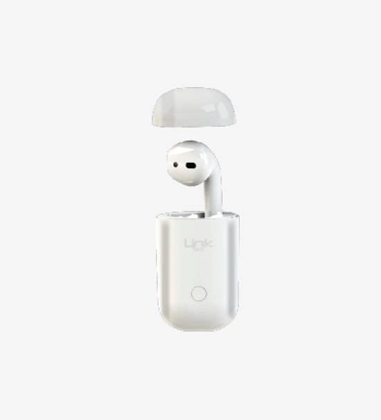 LinkTech AP04 Mono Beyaz Bluetooth Kulaklık - Tek Taraflı, BT 5.0, 3 Saat Pil, Şarj Kutulu, 10m Kullanım Mesafesi