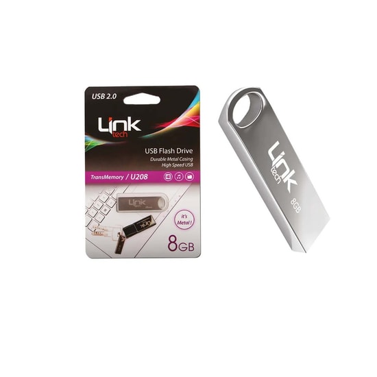 Linktech U208 Ultra Metal 8GB USB 2.0 Flash Bellek (LUF-U208) - 25MB/s Okuma, 15MB/s Yazma Hızı, Suya Dayanıklı