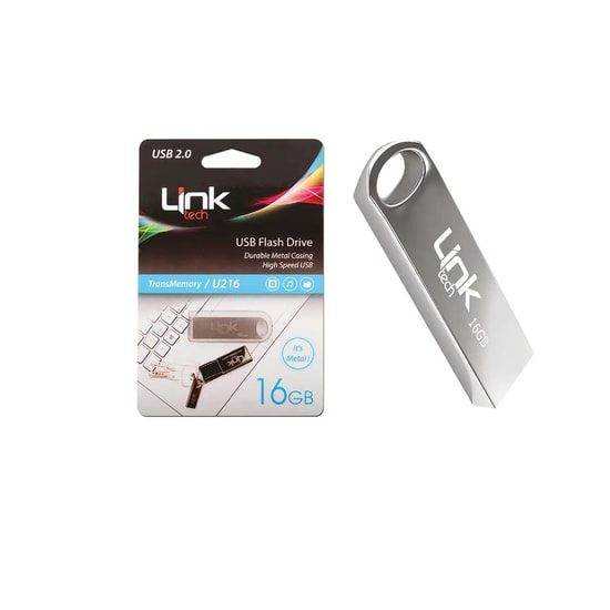 Linktech LUF-U216 Ultra Metal 16GB USB 2.0 NAND Flash Bellek - 25MB/s Okuma, 15MB/s Yazma Hızı, Suya/Darbeye Dayanıklı