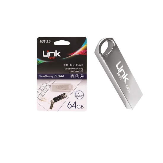 Linktech LUF-U264 Ultra Metal 64GB USB 2.0 NAND Flash Bellek - 25MB/s Okuma, 15MB/s Yazma Hızı, Suya/Darbeye Dayanıklı