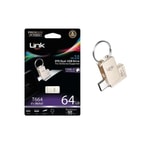 LinkTech T664 64GB Type-C Dual USB 3.0 Flash Bellek (LOF-T664) - 90MB/s Hızlı Veri Aktarımı, Metal Kasa, OTG Desteği