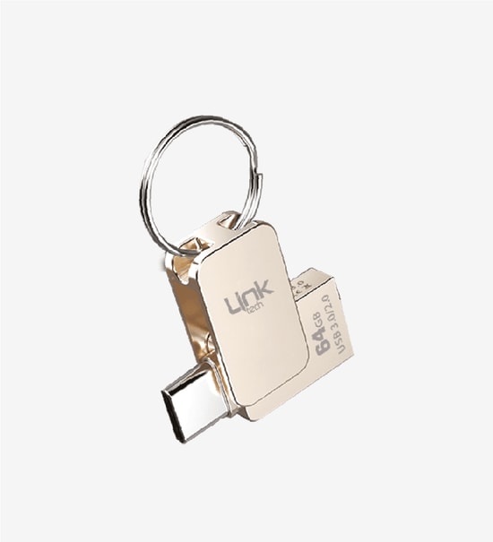 LinkTech T664 64GB Type-C Dual USB 3.0 Flash Bellek (LOF-T664) - 90MB/s Hızlı Veri Aktarımı, Metal Kasa, OTG Desteği
