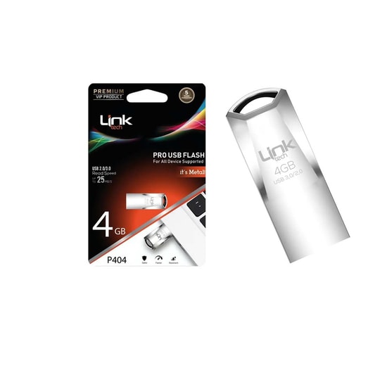 LinkTech P404 Premium Pro 4GB USB 3.0 NAND Flash Bellek - 25MB/s Okuma, Metal Kasa, Suya ve Darbeye Dayanıklı
