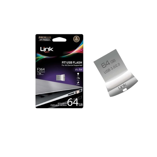 Linktech LUF-F364 Premium Fit 64GB USB 3.0 Flash Bellek - 25MB/s Okuma, 15MB/s Yazma Hızı, Su ve Darbeye Dayanıklı