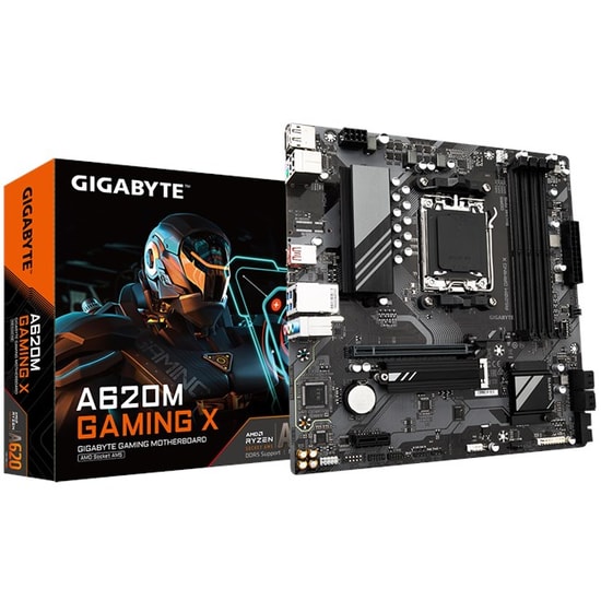 GIGABYTE A620M-GAMING-X Anakart: AMD A620, AM5, DDR5 6400MHz, PCIe 4.0, M.2, USB 3.2 Gen 1, HDMI, 1G LAN, MicroATX