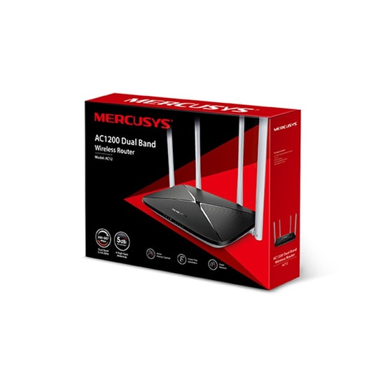 TP-Link AC1200 AC12 Gigabit WiFi 5 Router - Çift Bant, 1200Mbps Hız, 4x100MB/s Port, 4x 5dBi Harici Anten, WAN, DDNS