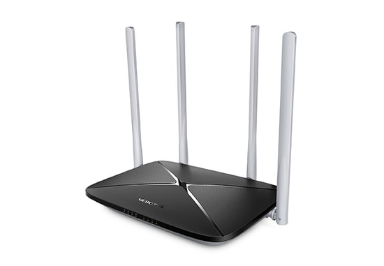 TP-Link Mercusys AC12 Gigabit WiFi 5 Router - Çift Bant, 1200Mbps Hız, 4x100MB/s Port, 4x 5dBi Harici Anten, WAN, DDNS