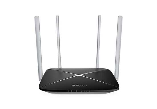 TP-Link Mercusys AC12 Gigabit WiFi 5 Router - Çift Bant, 1200Mbps Hız, 4x100MB/s Port, 4x 5dBi Harici Anten, WAN, DDNS