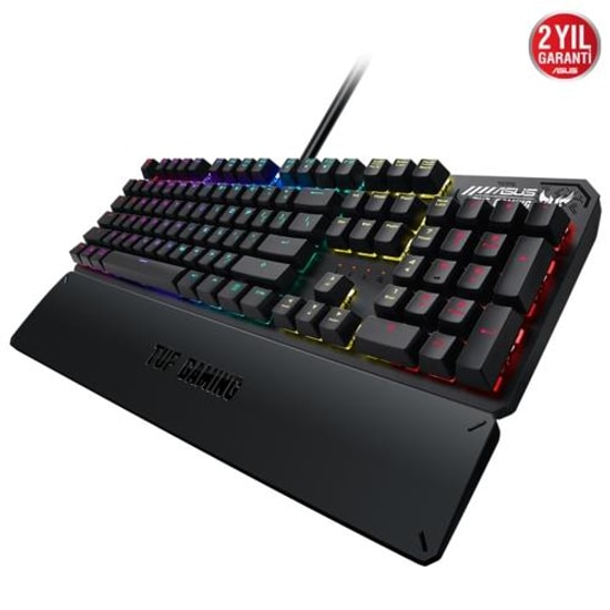 ASUS TUF Gaming K3: Aura RGB Red Switch Mekanik Oyuncu Klavyesi Makro Tuşlu, Alüminyum Kasa