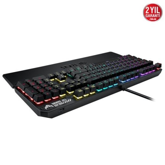 ASUS TUF Gaming K3: Aura RGB Red Switch Mekanik Oyuncu Klavyesi Makro Tuşlu, Alüminyum Kasa