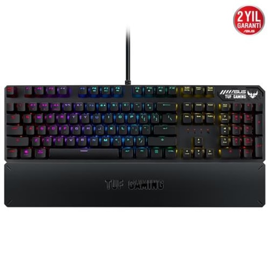 ASUS TUF Gaming K3: Aura RGB Red Switch Mekanik Oyuncu Klavyesi Makro Tuşlu, Alüminyum Kasa