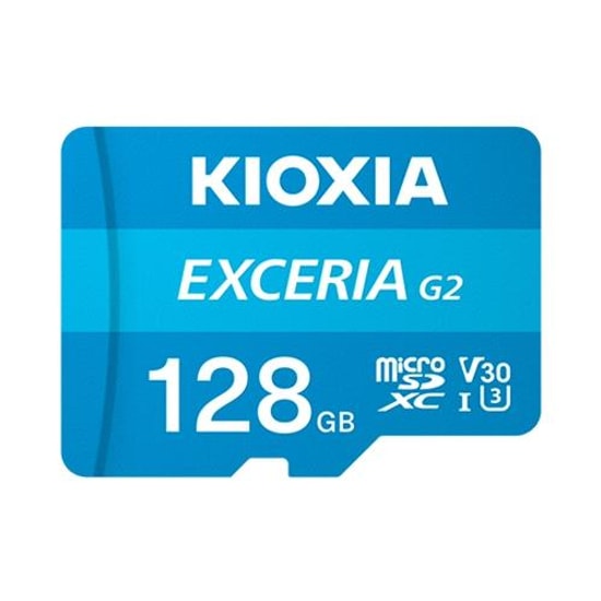 KIOXIA EXCERIA 128GB Micro SD Hafıza Kartı (LMEX2L128GG2) - NAND, C10, 100MB/s 4K, IPX7, V30, Yüksek Performans