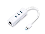TP-Link UE330 USB 3.0 Gigabit Ethernet Adaptör ve 3 Port USB Hub - 1000Mbps Hız, Tak Çalıştır, 10cm Kablo, Beyaz