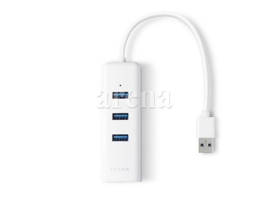 TP-Link UE330 USB 3.0 Gigabit Ethernet Adaptör ve 3 Port USB Hub - 1000Mbps Hız, Tak Çalıştır, 10cm Kablo, Beyaz