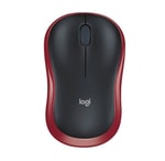 Logitech M185 Kırmızı Siyah Kablosuz Optik Mouse (910-002237) - 1000 DPI, Ergonomik ve Taşınabilir Tasarım
