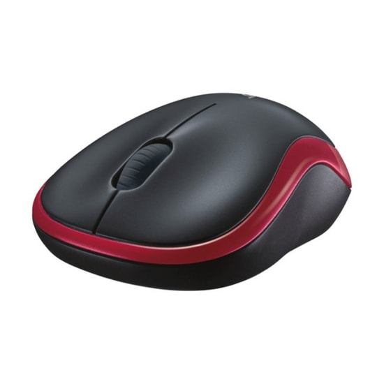 Logitech M185 Kırmızı Siyah Kablosuz Optik Mouse (910-002237) - 1000 DPI, Ergonomik ve Taşınabilir Tasarım