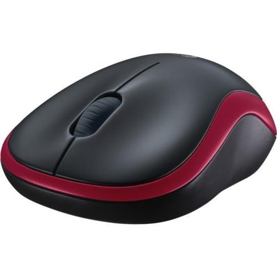 Logitech M185 Kırmızı Siyah Kablosuz Optik Mouse (910-002237) - 1000 DPI, Ergonomik ve Taşınabilir Tasarım