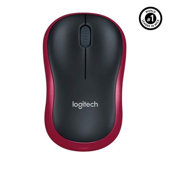 Logitech M185 Kırmızı Siyah Kablosuz Optik Mouse (910-002237) - 1000 DPI, Ergonomik ve Taşınabilir Tasarım