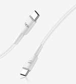 Linktech LCA-K604 Safe Beyaz 3A 60W PD Hızlı Şarj ve Data USB-C to USB-C Kablo - 1 Metre, Silikon Kaplama