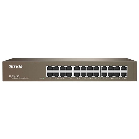 Tenda TEG1024D 24 Port Gigabit Rack Tipi Switch - 10/100/1000 Mbps Metal Kasa Ağ Anahtarı