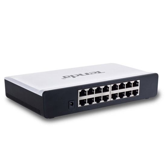 Tenda S16 16 Port 10/100 Mbps Fast Ethernet Switch - Plastik Kasa, Masaüstü Tasarım, Tak ve Çalıştır, Yönetilemez Switch