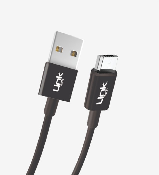 LinkTech K565 Siyah Strong 30cm 2.4A Micro USB Şarj Kablosu (LCA-K565/BLACK) - Powerbank Uyumlu, Hızlı Şarj, 30 cm Siyah