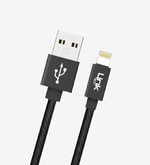 LinkTech K544 Siyah Lightning Şarj Kablosu (LCA-K544/BLACK) - 30cm Örgülü Metal Başlı Powerbank Uyumlu Hızlı Şarj