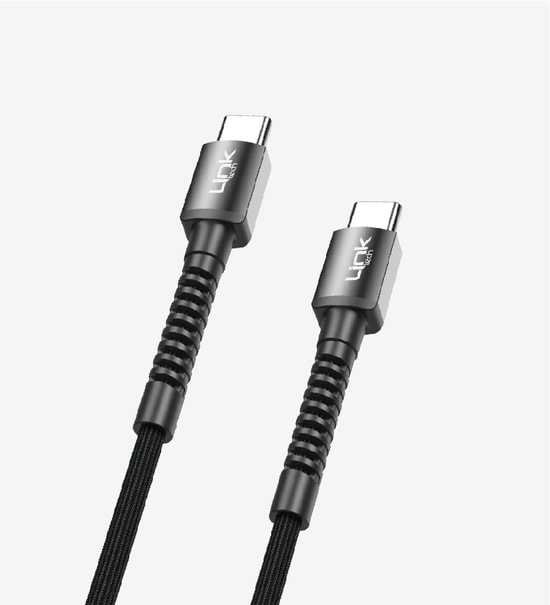 LinkTech K598 1m 3A 60W PD Örgülü Type-C to Type-C Beyaz Şarj Kablosu - Metal Başlı, Hızlı Şarj (LCA-K598/WHITE)