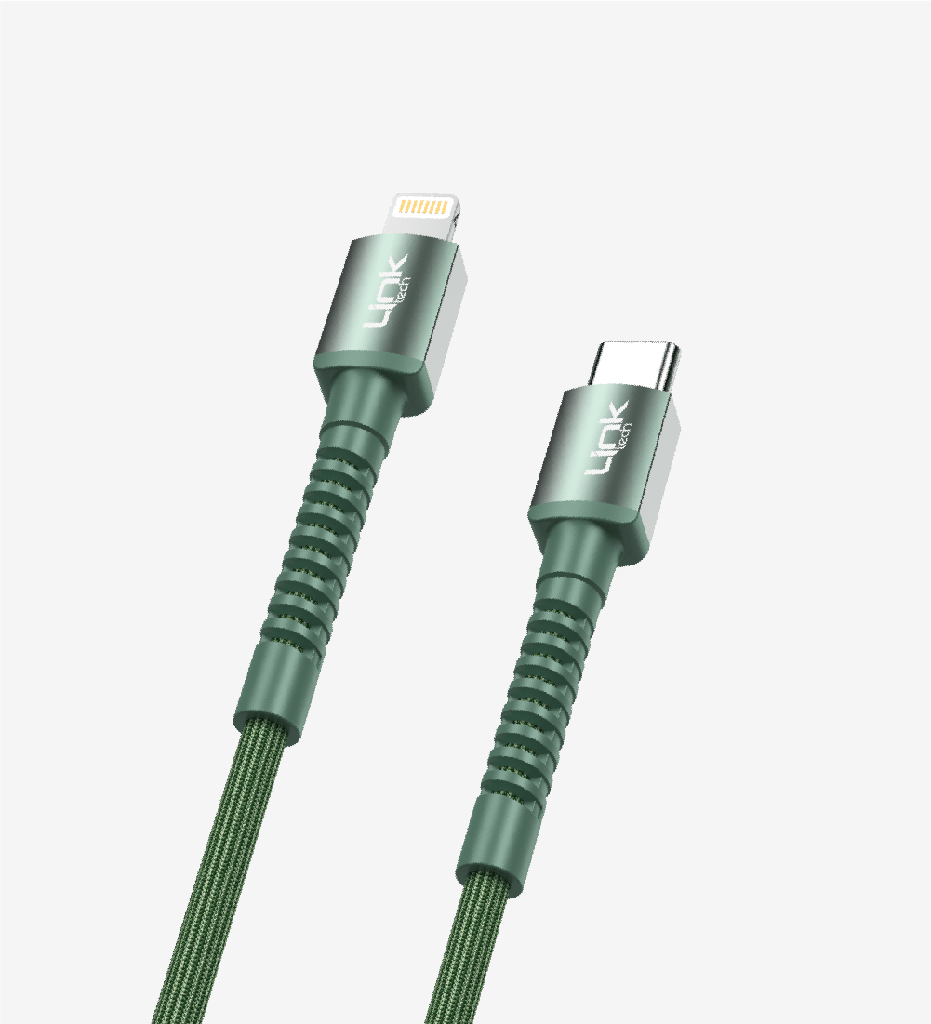 Linktech K599 Safe & Fast 1m 3a Örgülü Pd Type-C Beyaz Lightning Şarj Kablosu