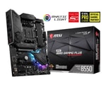 MSI MPG B550 Gaming Plus Anakart: AMD AM4 Ryzen, DDR4 4400MHz OC, HDMI, DP, Çift M.2, USB 3.2, RGB, ATX