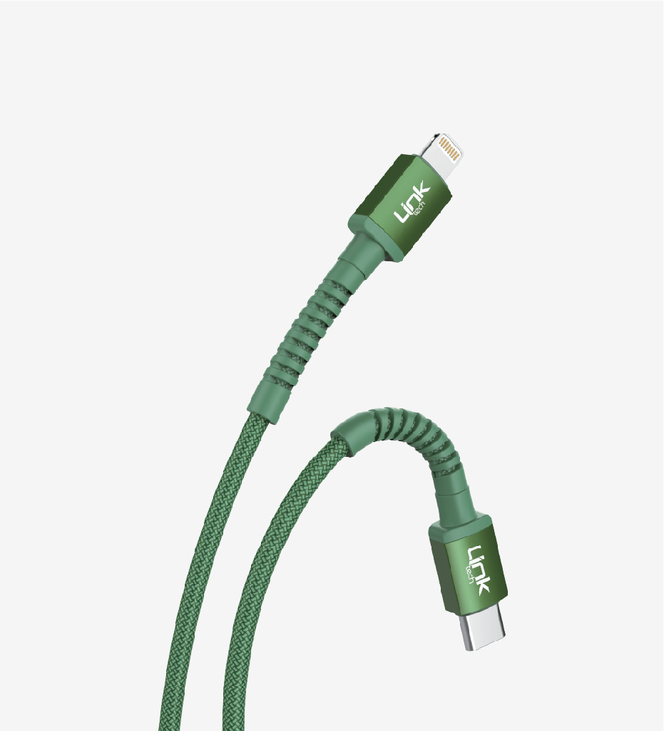Linktech K599 Safe & Fast 1m 3a Örgülü Pd Type-C Siyah Lightning Şarj Kablosu