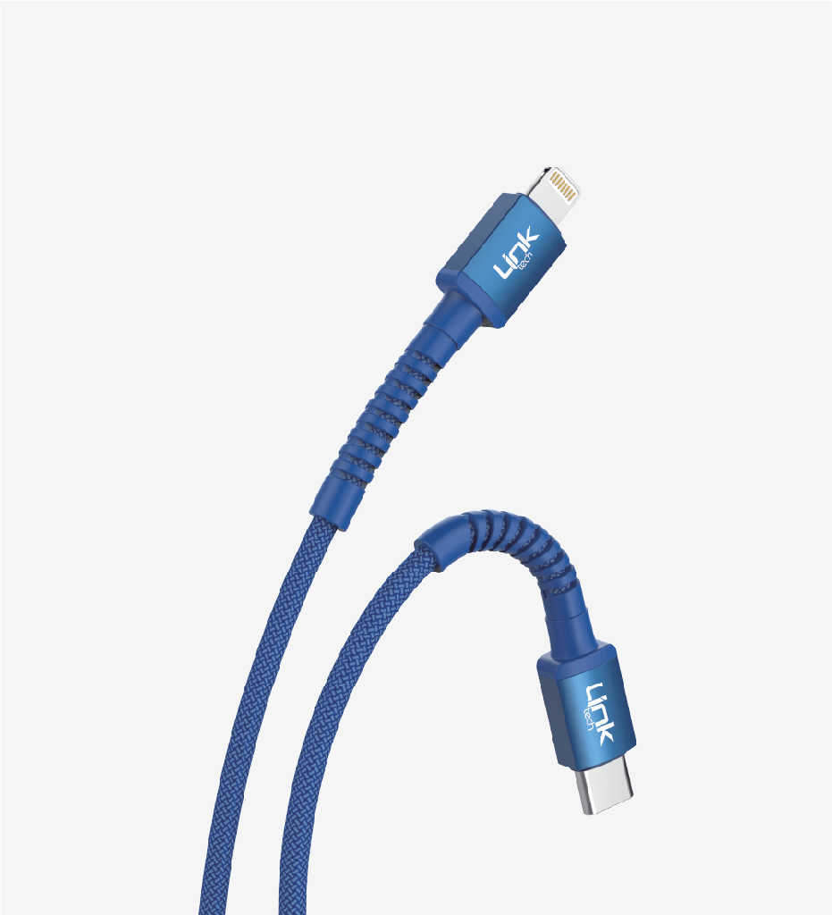 Linktech K599 Safe & Fast 1m 3a Örgülü Pd Type-C Siyah Lightning Şarj Kablosu