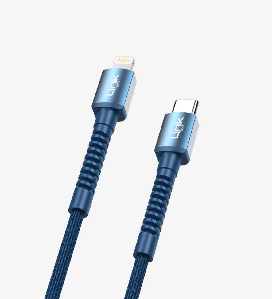 Linktech K599 Safe & Fast 1m 3a Örgülü Pd Type-C Siyah Lightning Şarj Kablosu