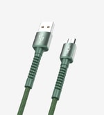 Linktech K551 Safe & Fast 1m Örgülü Metal Başlı Yeşil Micro Usb Şarj Kablosu