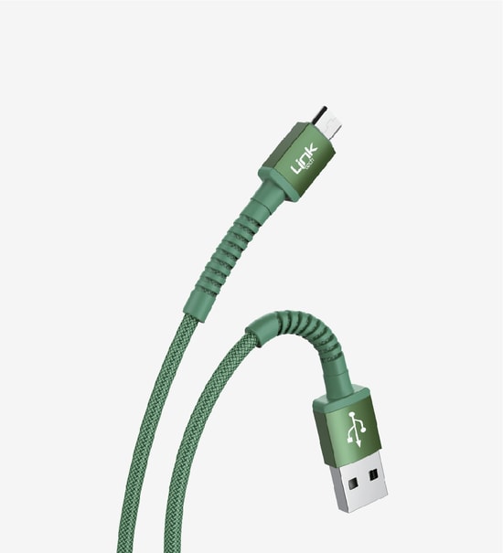 LinkTech K551 Siyah 2.4A 1m Örgülü Metal Başlı Micro USB Şarj Kablosu (LCA-K551/BLACK) - Hızlı Şarj, Dayanıklı Tasarım