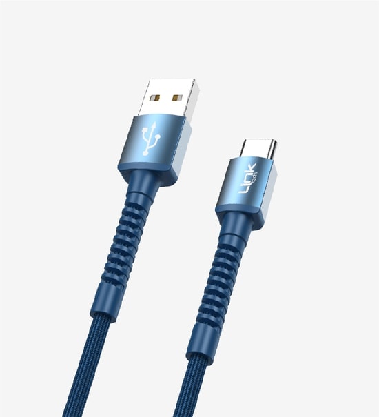 LinkTech LCA-K552 Yeşil K552 Safe 1m Örgülü Metal Başlı Type-C Şarj Kablosu - 3A Hızlı Şarj, Dayanıklı Tasarım