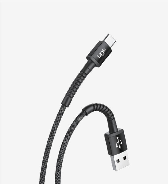 LinkTech LCA-K552 Yeşil K552 Safe 1m Örgülü Metal Başlı Type-C Şarj Kablosu - 3A Hızlı Şarj, Dayanıklı Tasarım