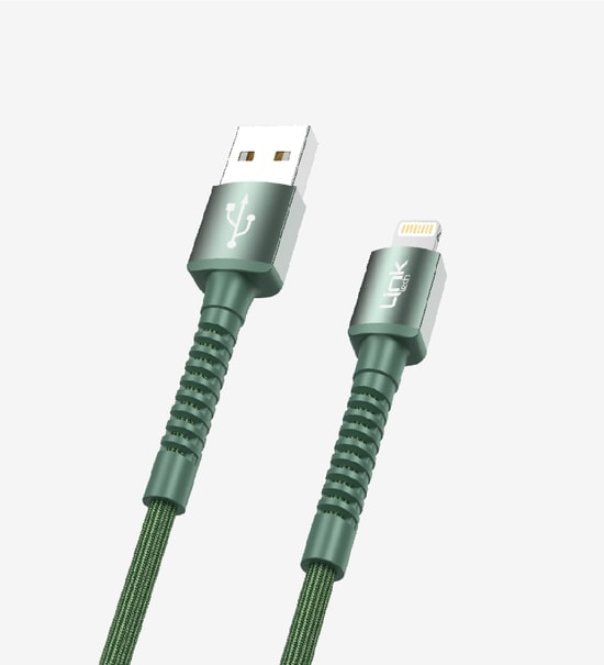 LinkTech K550 Kırmızı Lightning Şarj Kablosu (LCA-K550/RED) - 1m, 3A, Örgülü, Metal Başlı, Hızlı Şarj, Dayanıklı Kablo