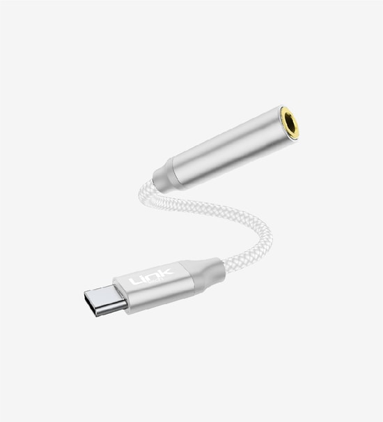LinkTech LAC-A195 Type-C to 3.5mm Beyaz AUX Jakı Adaptörü - Mikrofon ve Kulaklık Uyumlu, Ultra Kompakt
