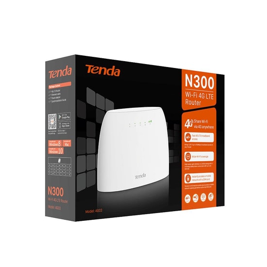 Tenda 4G03: N300 4G LTE Router - Sim Kartlı, Yüksek Hızlı Mobil WiFi Modem ve Ethernet Bağlantısı